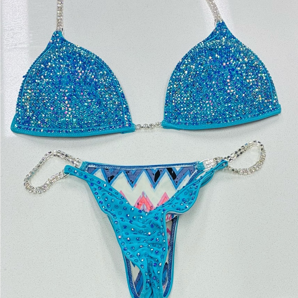Goddess Blue Rhinestone Bikini